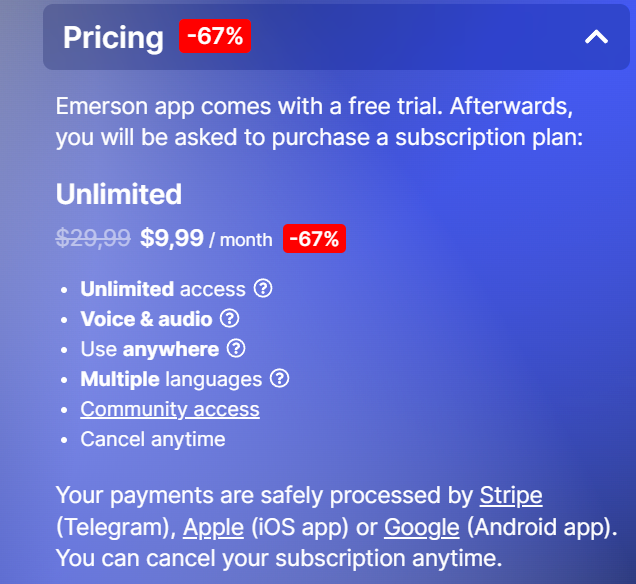 QuickChat AI - Emerson pricing